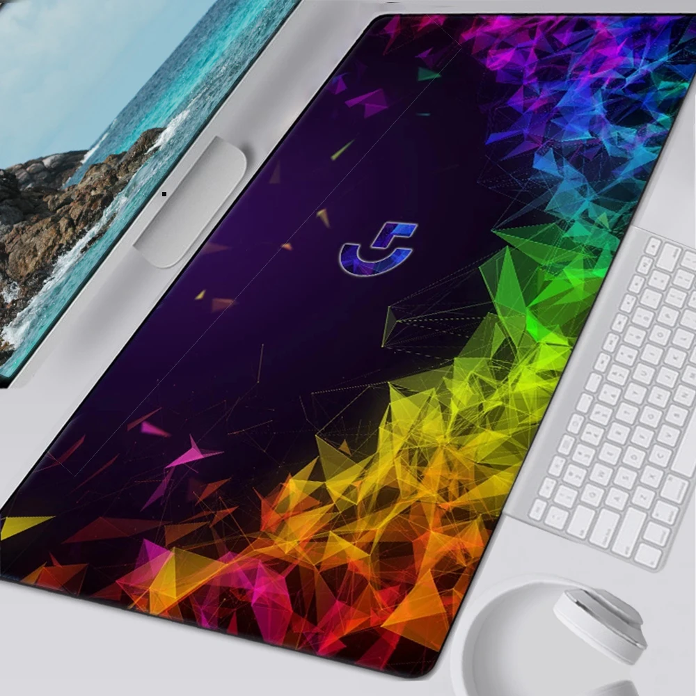 Logitech Logo Anime Gaming Mousepad Gamer Large LED Black Rubber Mouse Mat PC Keyboard Pad For Computer Laptop Pad