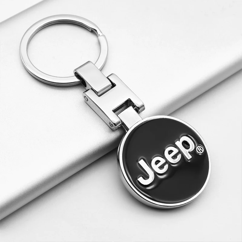

1pcs metal 3D car keychain with double-sided logo car accessories for JEEP- Rubicon Grand Cherokee Patriot Renegade compass