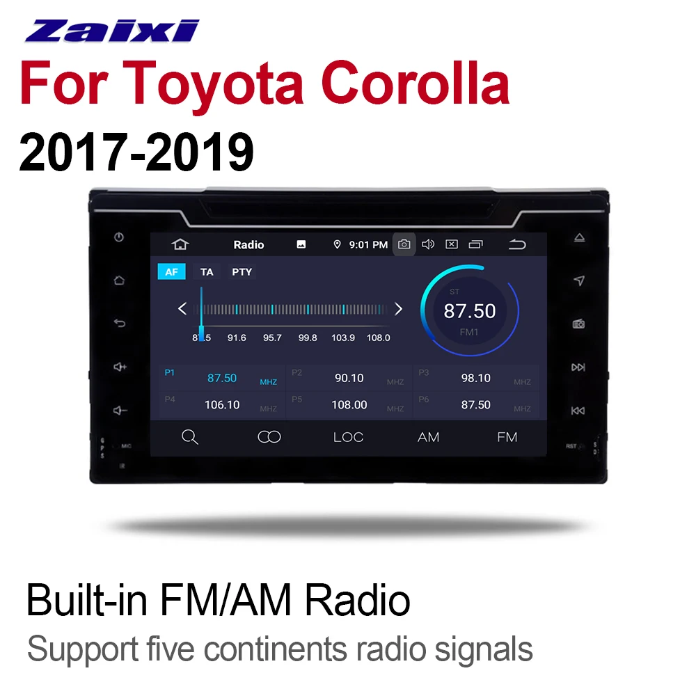 ZaiXi 2din Android 9 0 Восьмиядерный 4 Гб ОЗУ автомобильный DVD плеер для Toyota Corolla 2017 ~ 2019 GPS
