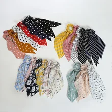 Nadador feminino com estampa floral, xuxinha de cabelo elástica para mulheres, laços para rabo de cavalo, fitas para cabelo (3)