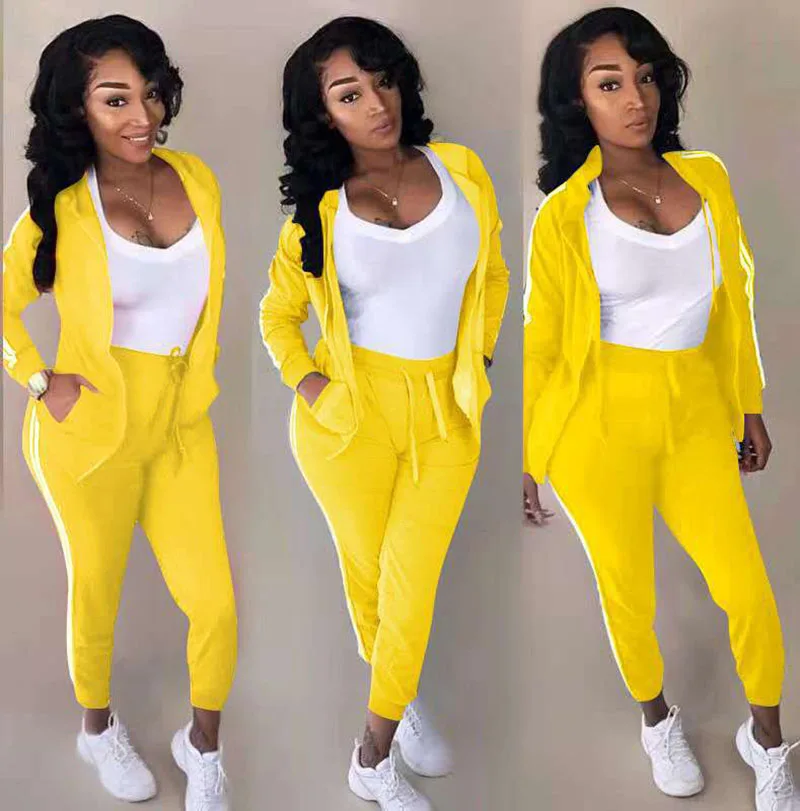 

2020 Autumn New Women's Suit Hooded Jumper Sports Pants Two-Piece Set Large Size European and American Women's Clothing