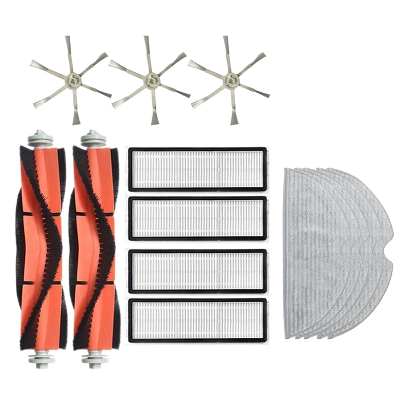 

Запасные части для робота-пылесоса Xiaomi Mijia 2C, основная щетка, боковая щетка, фильтры, тряпка для уборки дома, 15 шт.