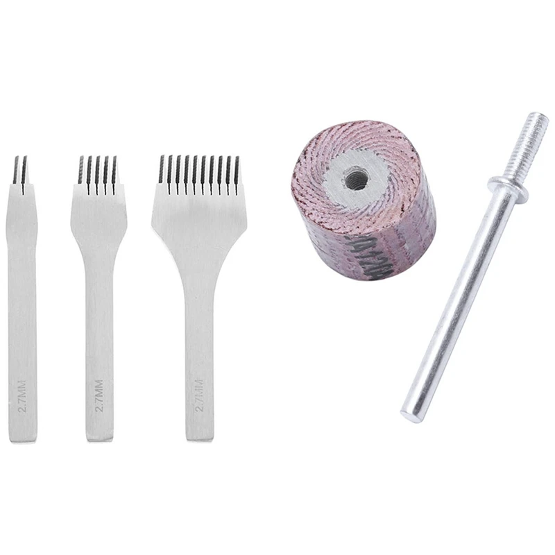 

10x15 мм шлифовальный ленточный диск 80/120/240/320/600 Грит и 1 комплект 2,7 мм белый стальной плоский долото инструменты для работы с кожей