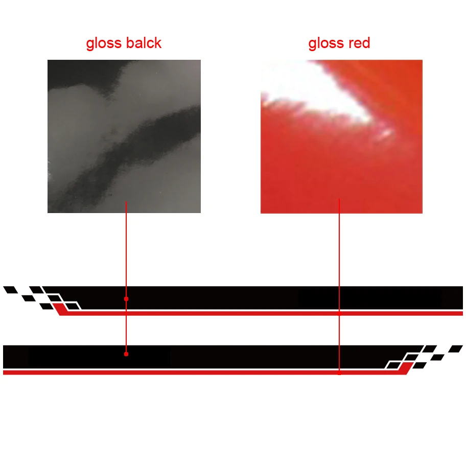 black and red 2 шт гоночный стиль Боковая дверь полоса графическая виниловая Автомобильная наклейка для Ford ranger - Название цвета: black and red