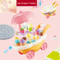 mini simulation trolley candy car ice cream shop supermarket pretend play toys for children light music kids girls toys gift