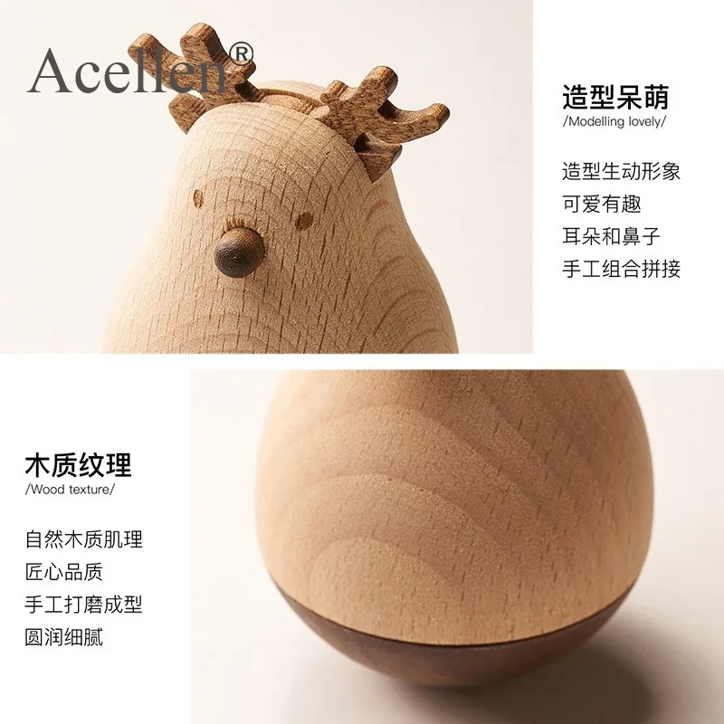 Скандинавский милый креативный Деревянный Маленький стаканчик с животными