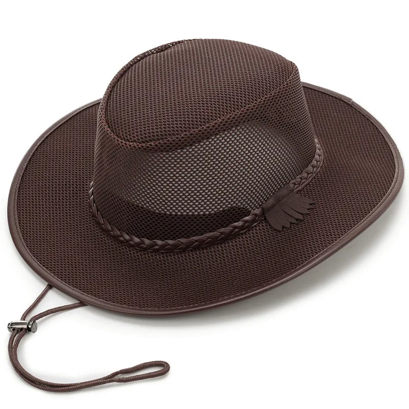 

Panama Straw Hat Men's Sun Hats New Summer Hollow Mesh Breathable Fishing Cap Oversized Sun Visor Cowboy Beach Hat Travel Hats