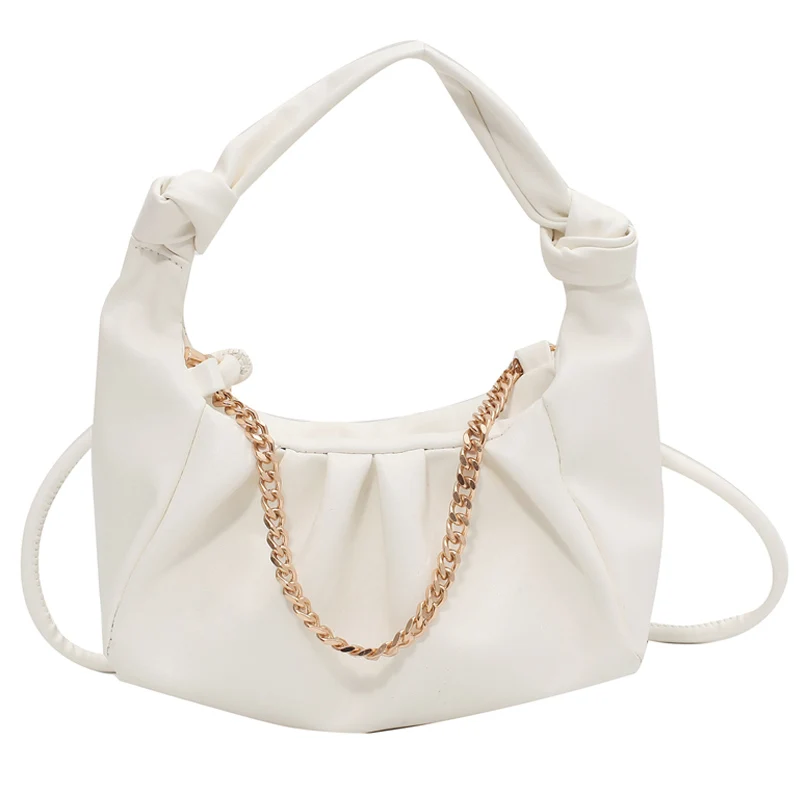 

Folds Designer PU Leather Crossbody Designer Bags Women 2021 Solid Color Shoulder Handbags Female Trend Women's Branded