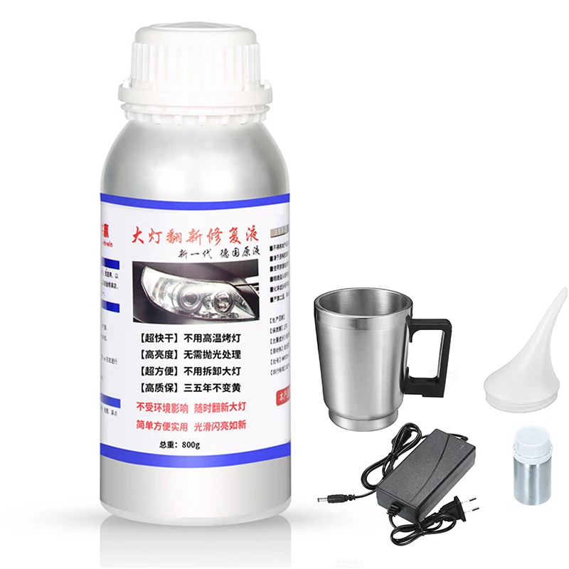 

800ML Car Headlight Repair Refurbishment Liquid Auto Headlight Restoration Agent Kit Scratches Lamp Renovation Agent