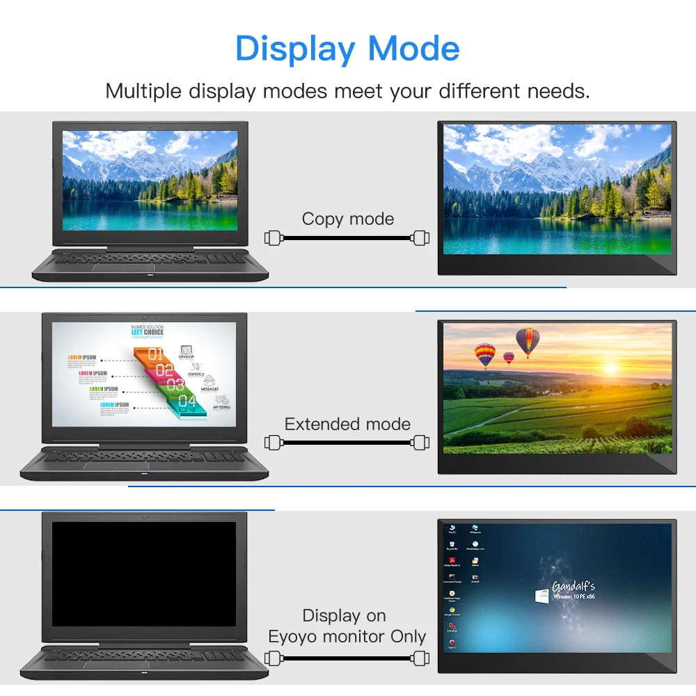 Eyoyo EM13 13 3 &quotПортативный ЖК экран IPS 1080P USB Type C HDMI игровой монитор для PS4 ноутбука