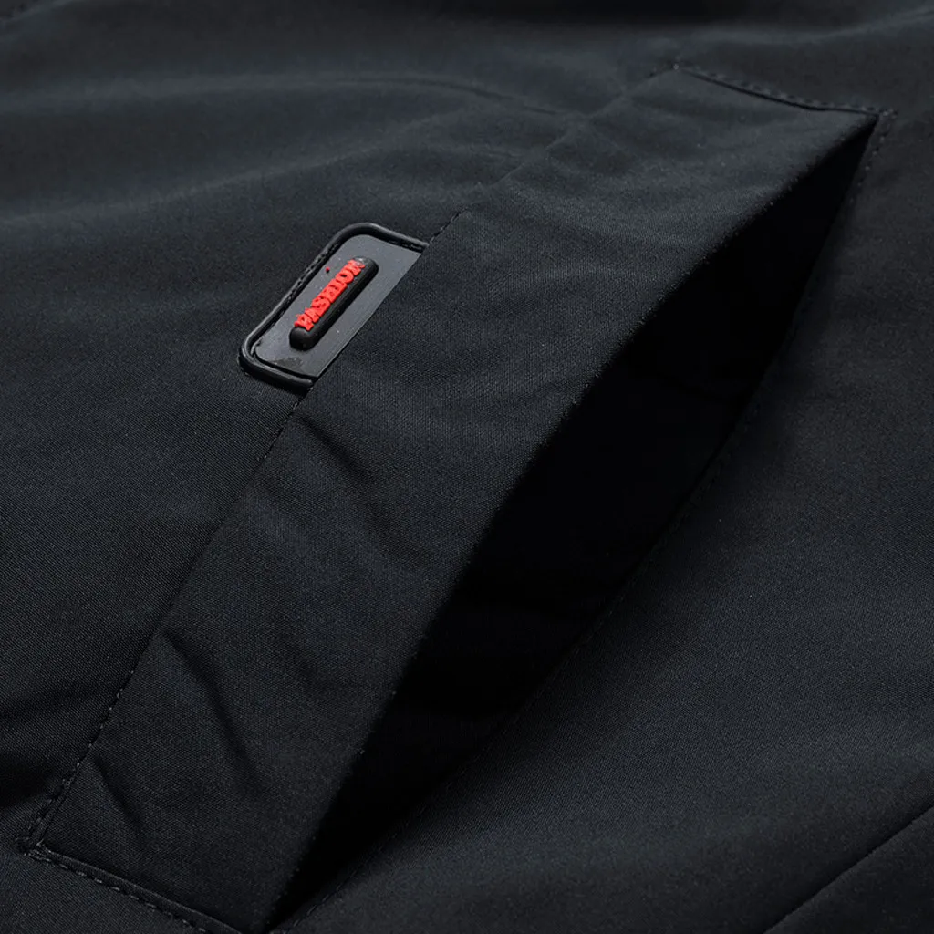 Мужская осенне зимняя повседневная однотонная спортивная куртка на молнии с