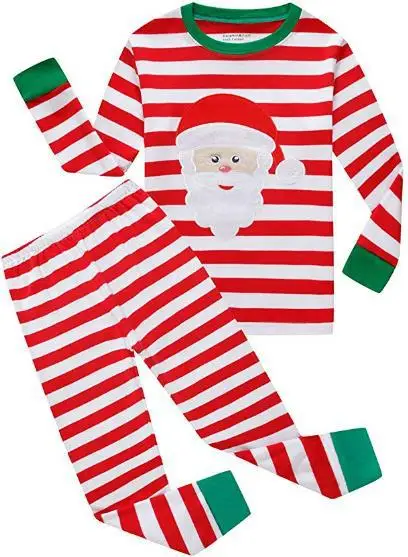 

Small and medium-sized boys and girls autumn long-sleeved printing Christmas cartoon characters two-piece cotton children's suit