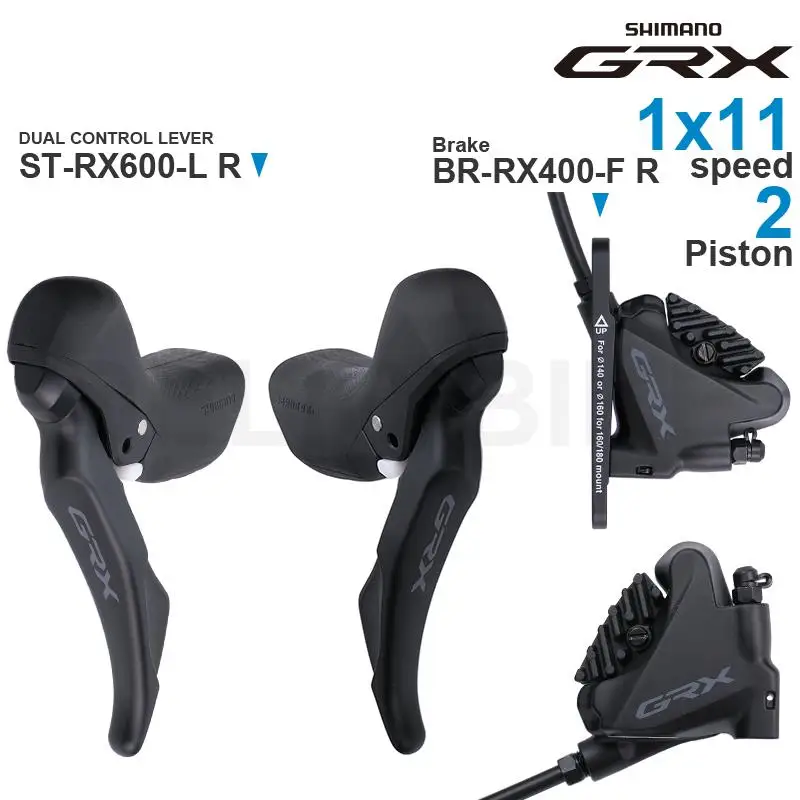 SHIMANO GRX 1x11 speed Hydraulic Disc Brake Groupset include ST-RX600 Hydraulic Disc Brake DUAL CONTROL LEVER and BR-RX400 Brake