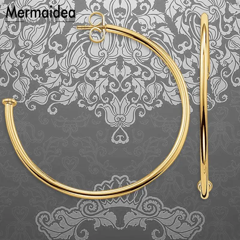 Серьги кольца Creole с крупными бусинами 2020 модные ювелирные изделия золотого цвета