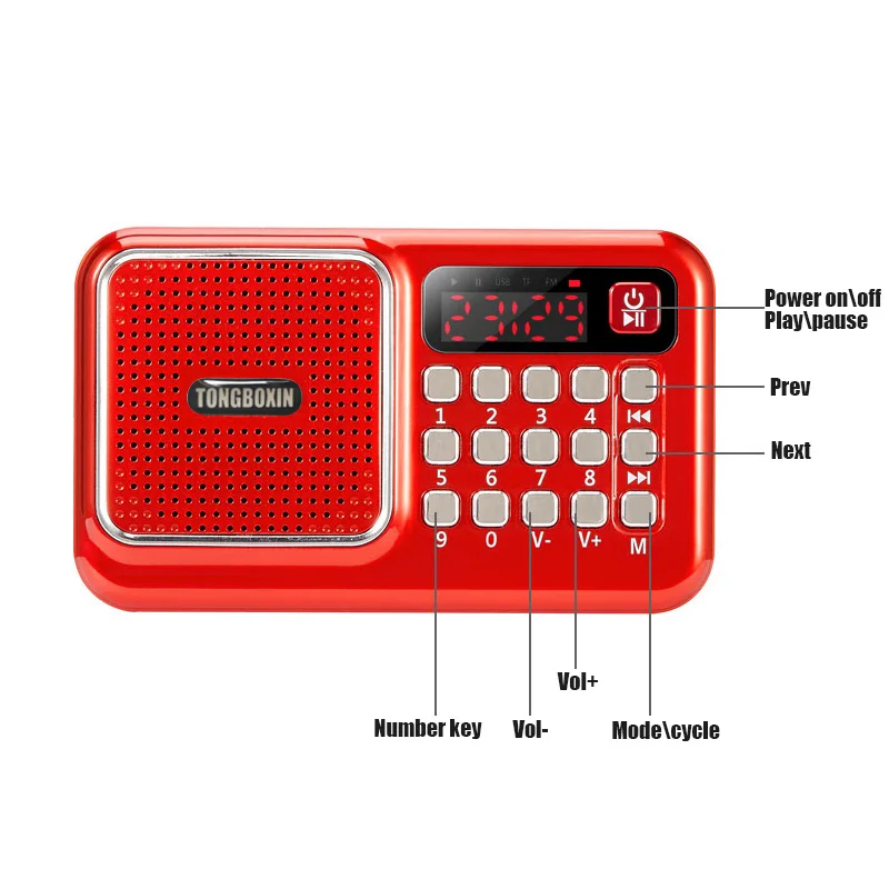 Портативный Bluetooth FM-радиоприемник динамик USB TF-карта плеер 3 5 мм наушники выход