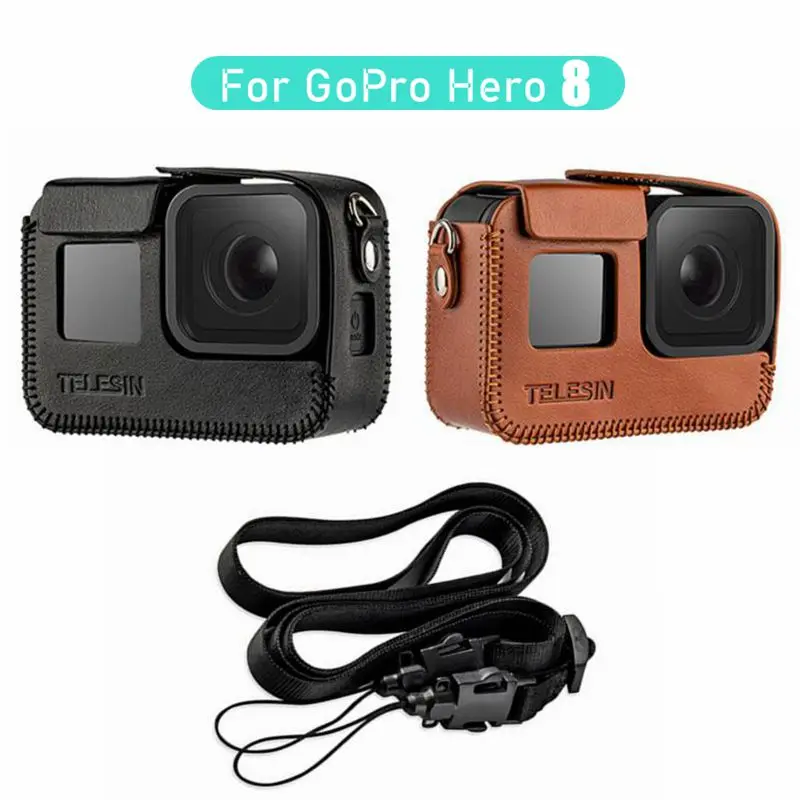Защитный кожаный чехол Hero8 для экшн камеры быстросъемный с волшебной рамкой GoPro
