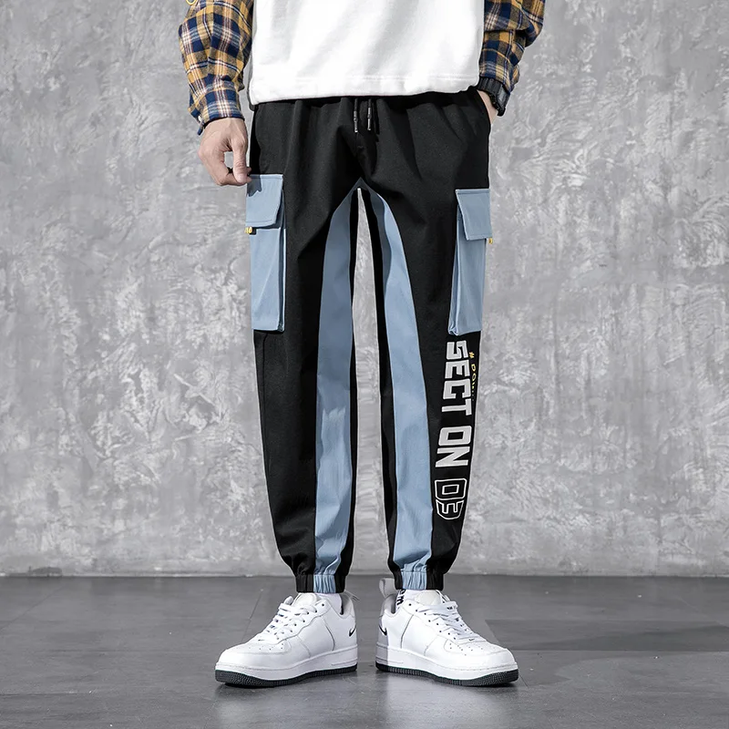 

Mens Cargo Pants Trousers Men Spring New Hip Hop Ankle-Length Pants Sweatpants Fashion Casual Street Wear Plus Size Pants Men