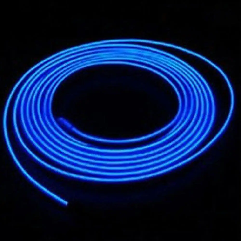 Контактор питания + синий драйвер 2 м Автомобильный светодиодный EL Wire лампа с