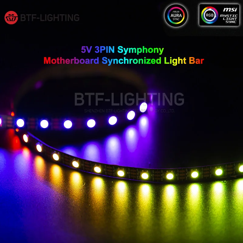 WS2812B адресуемый цифровой светильник Светодиодная лента для ПК MSI 1 м 60 светодиодов