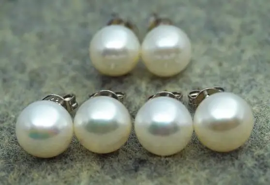 Unique Pearls jewellery Store 8 5mm White Freshwater Pearl Earrings Silver Stud Earring Charming Wedding Women Jewelry | Украшения и