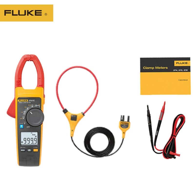 100% оригинал Fluke 376 FC True RMS 1000A AC/DC клещи с IFlex 2500A AC NIST-отслеживаемым сертификатом