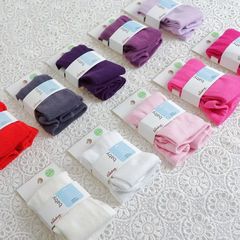 Колготки для новорожденных девочек носки мальчиков однотонные колготки