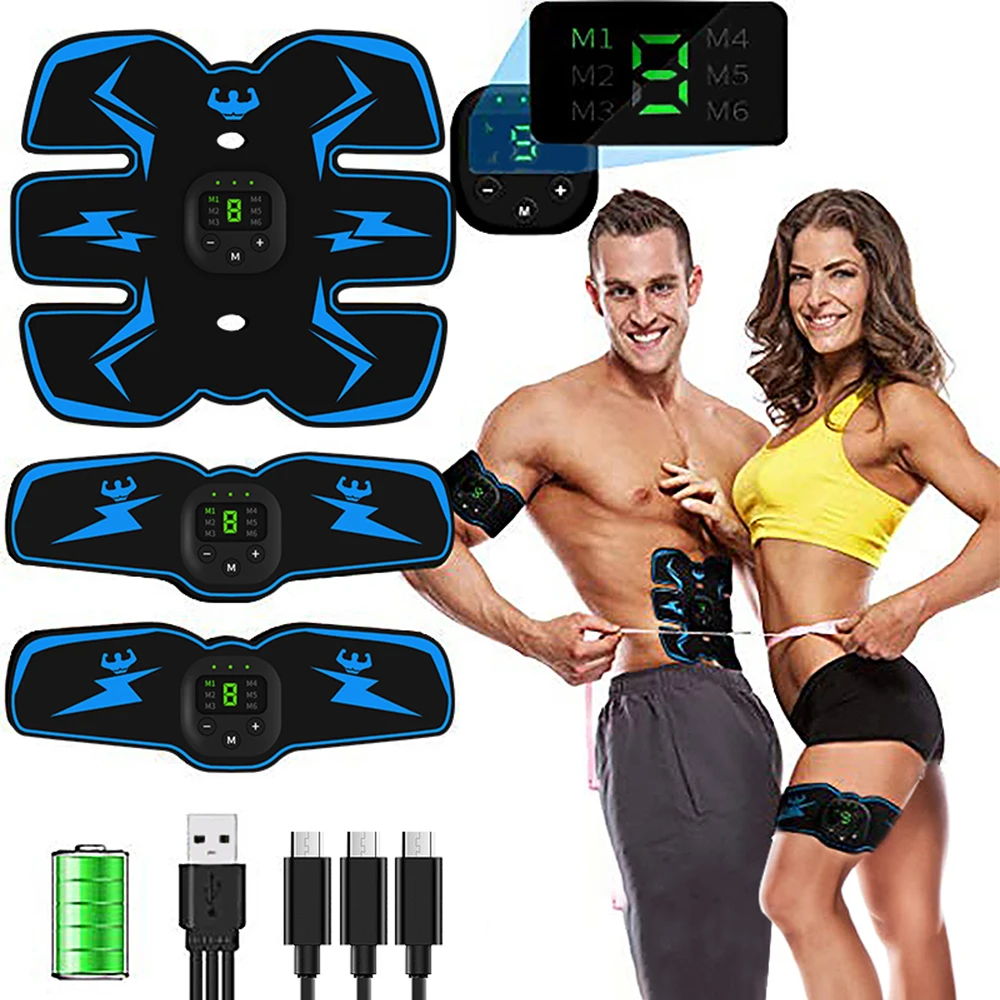 

Abdominal Muscle Stimulator Trainer EMS Abs Electric Fitness Body Slimming Massager Home Gym Leg Arm Belly Exercise Massage