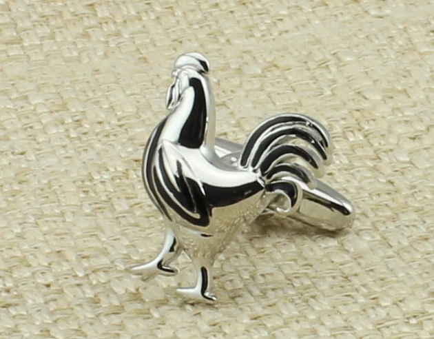 Мужские Запонки петушиные Серебристые черные запонки m4393 | Украшения и