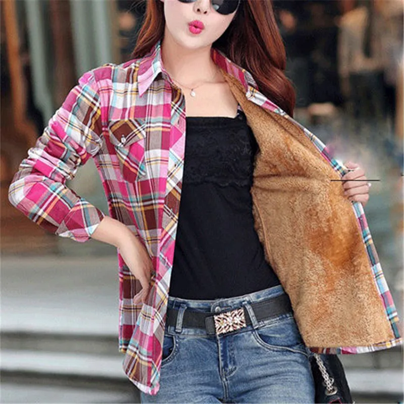 Новинка 2019 Брендовая женская бархатная Толстая теплая блузка рубашки с длинным