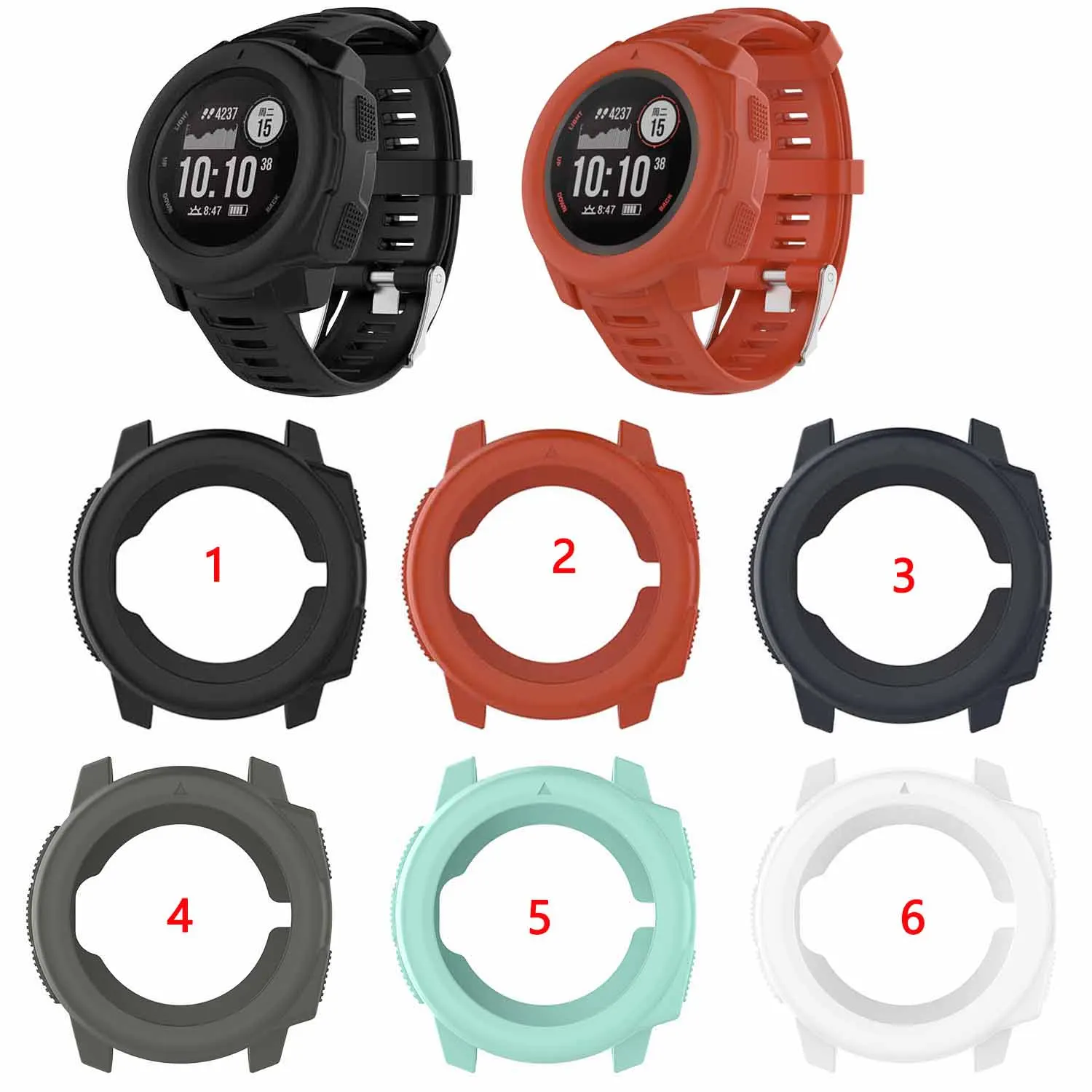 

Silicone Protection Case for Garmin Instinct case TPU Soft Cover Screen Protector Shell