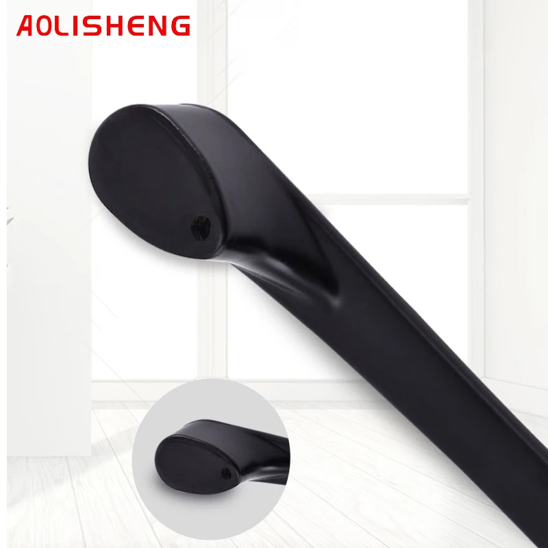 Выдвижной ящик черные ручки из сплава фурнитура дверь шкафа кухонная черная