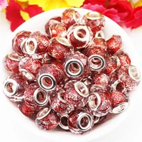 20pcs new glitter color murano charms faceted cut crystal large hole glass beads spacer fit pandora charms bracelet for jewelry