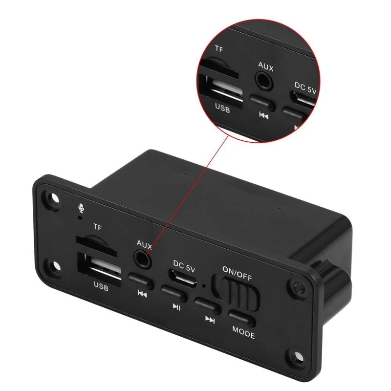 Плата декодера MP3 Bluetooth 5 0 модуль 2x3 Вт автомобильного FM-радио с динамиком В