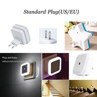 mini cute led night light wireless sensor wall plug in for bedroom lighting kids room hallway corridor stairs euus 110v 220v