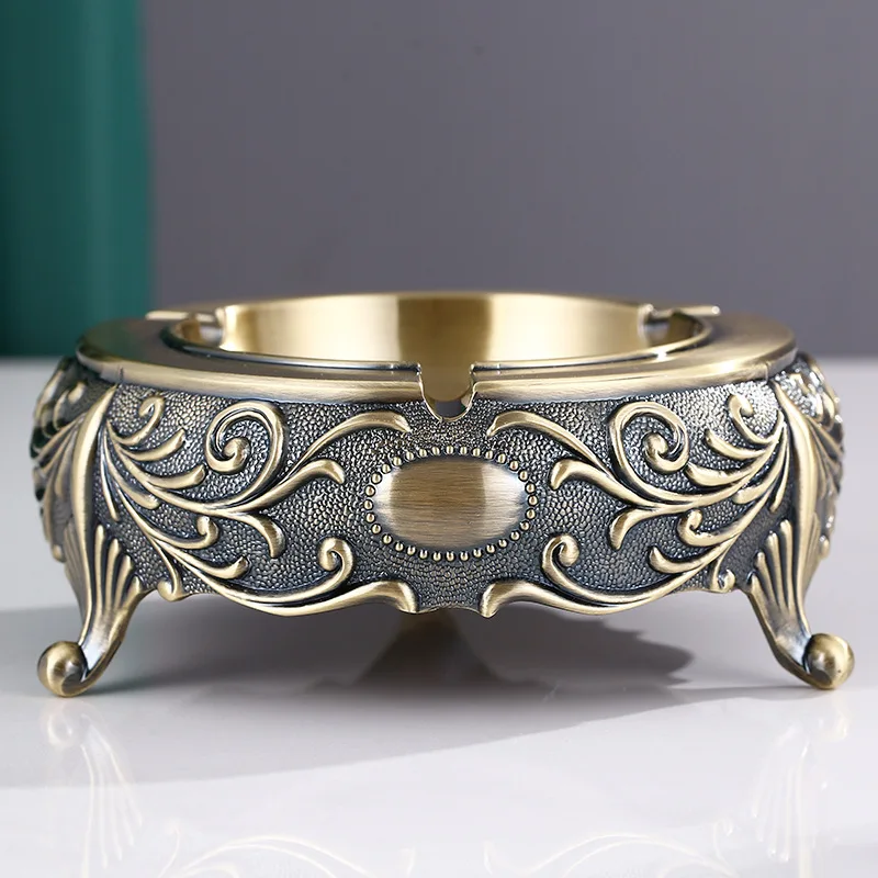 

Retro Ashtray Creative Personality European High-End Smoking Set Ashtray Household Living Room Coffee Table Large Size Ashtray
