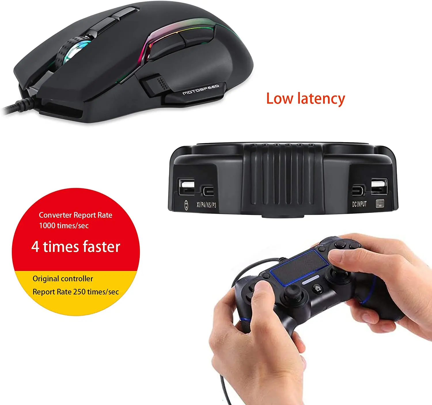 Конвертер клавиатуры и мыши ZJFKSDYX C91 Max для N-Switch/Xbox One/PS4/PS3 с поддержкой гарнитуры 3 5