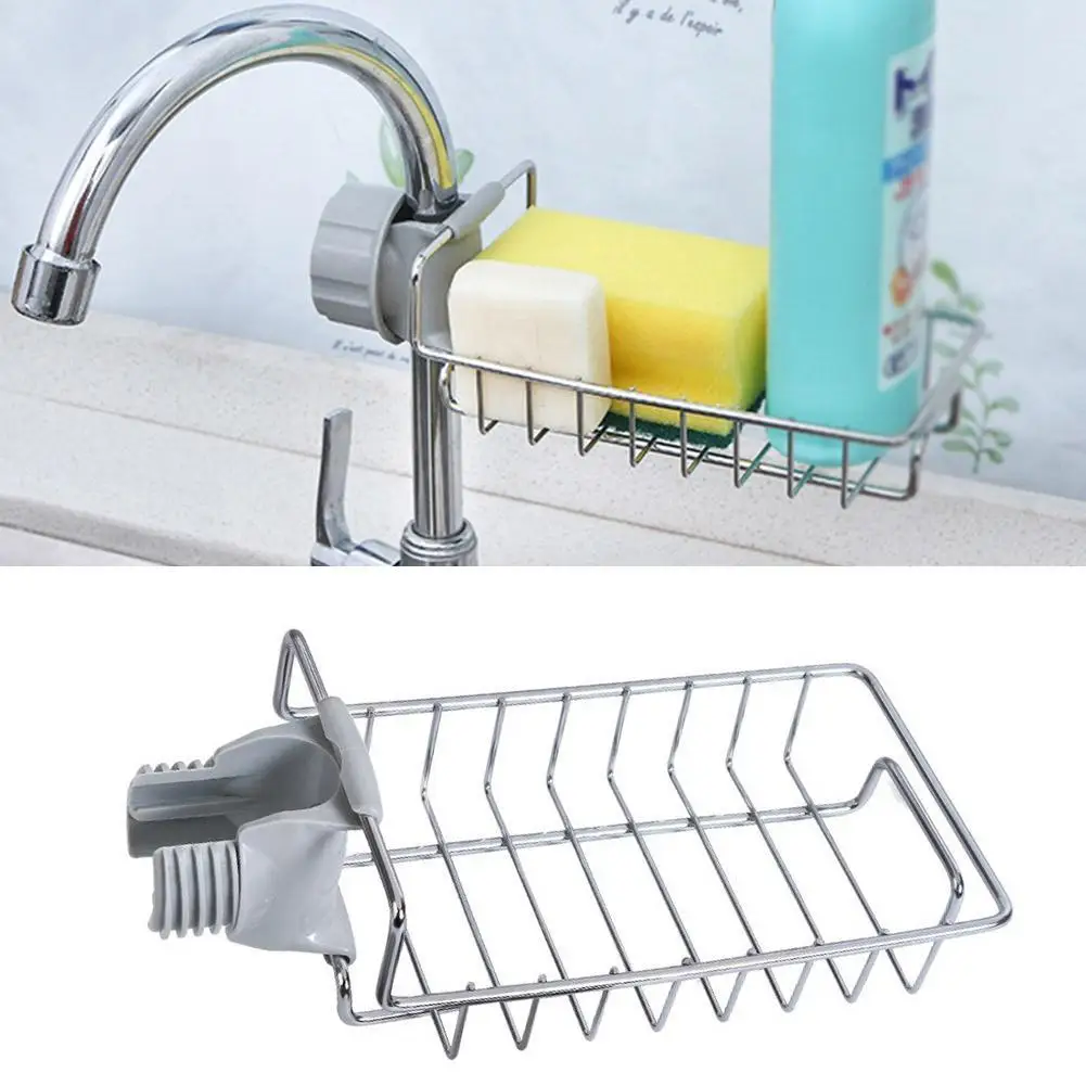 

Steel Faucet Rack Rag Drain Rack Household Free Punch Kitchen Sink Storage Rack Bathroom Accessories Towel Rack Holder