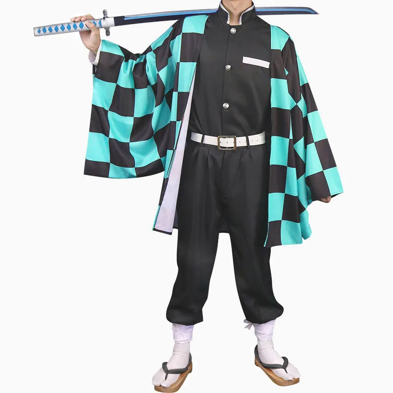 Аниме Демон Истребительница Kimetsu без Yaiba Костюмы для косплея камадо Tanjirou Кимоно