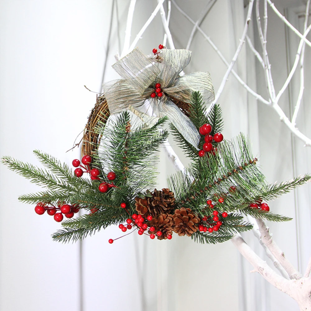 

Декоративное Рождественское украшение «сделай сам», украшения для дверей и окон, венок из сосновых конусов, 25*25*10 см, домашнее ремесло из пол...