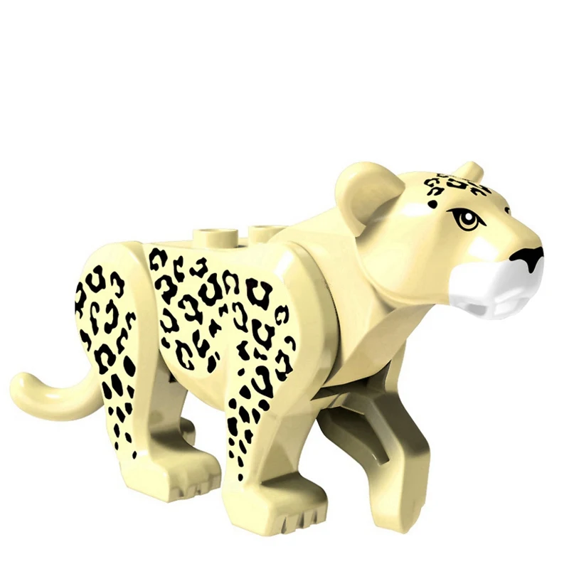 

Building Blocks Animals Yellow Leopard Model Kids Gifts Accessories Advanture Decoration Toys For Children Animals Figures Zoo