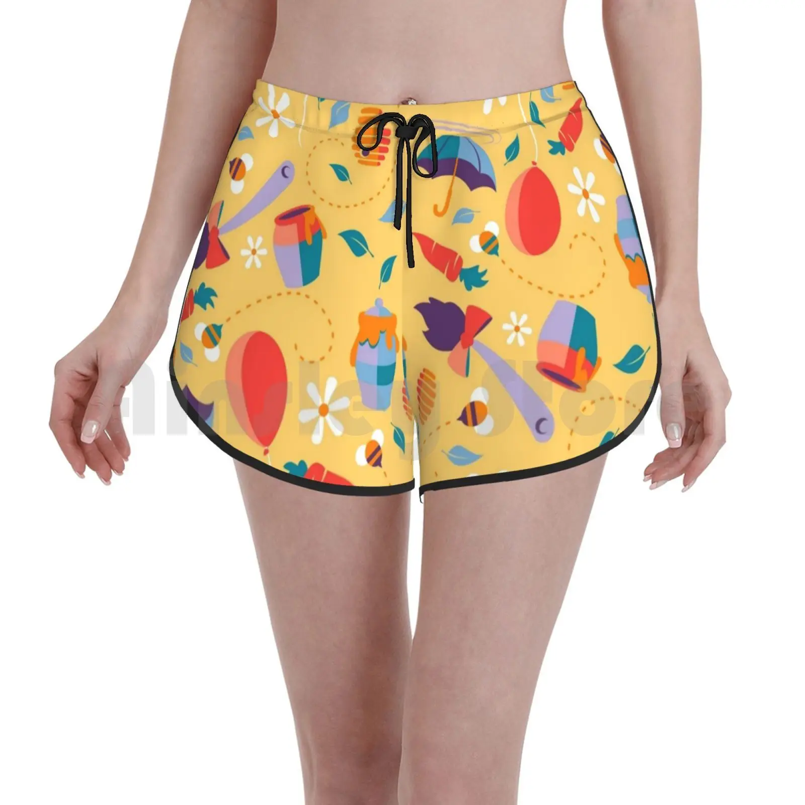 

Как я могу получить заклинание любовь Плавание шорты Для женщин Пляжные шорты с рисунком медведя, костюм с принтом тигра, Мёд сто акров пчел...