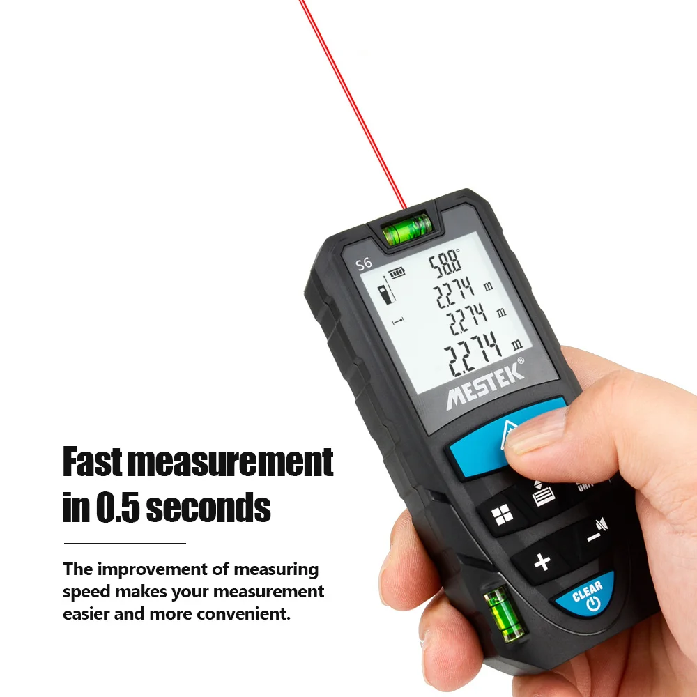 Портативный цифровой лазерный дальномер MESTEK 100 м интеллектуальная высокоточная