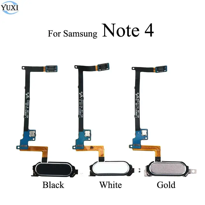 

YuXi For Samsung Galaxy note 4 N910 Fingerprint Sensor Scanner Home Button Return Key Flex Cable Ribbon Black White Gold