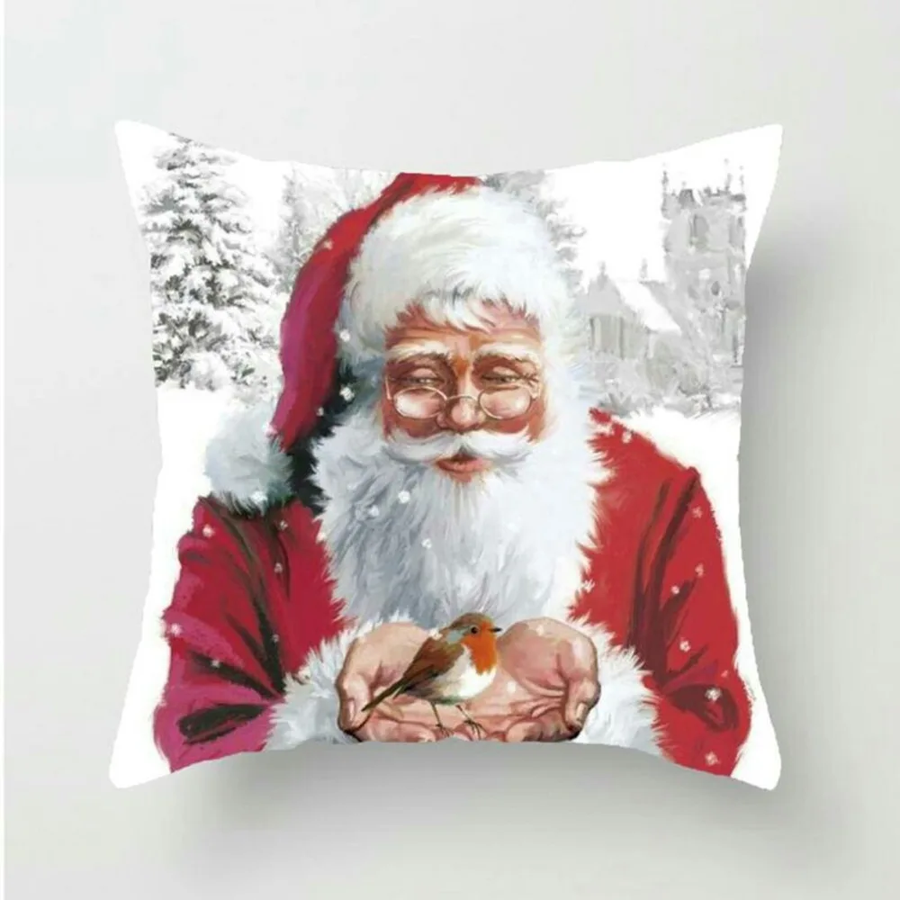 Merry Christmas, хлопок, лен, декоративная подушка для головы, массажер, наволочки, Рождественский Снеговик, квадратный диван, наволочка для подушки, домашний декор