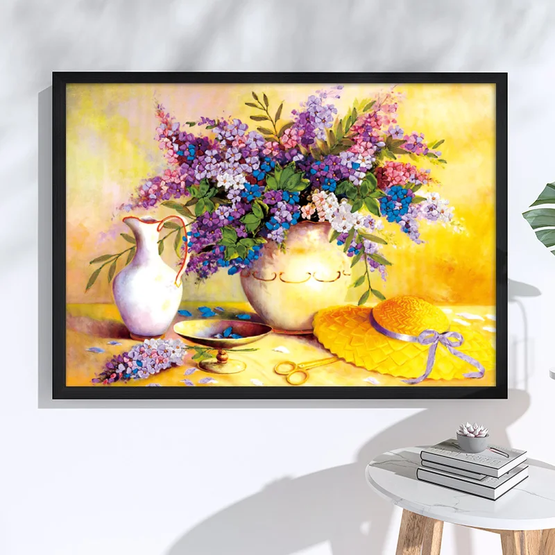 Ленточная живопись легкая вышивка с цветочным принтом HD печати Рукоделие