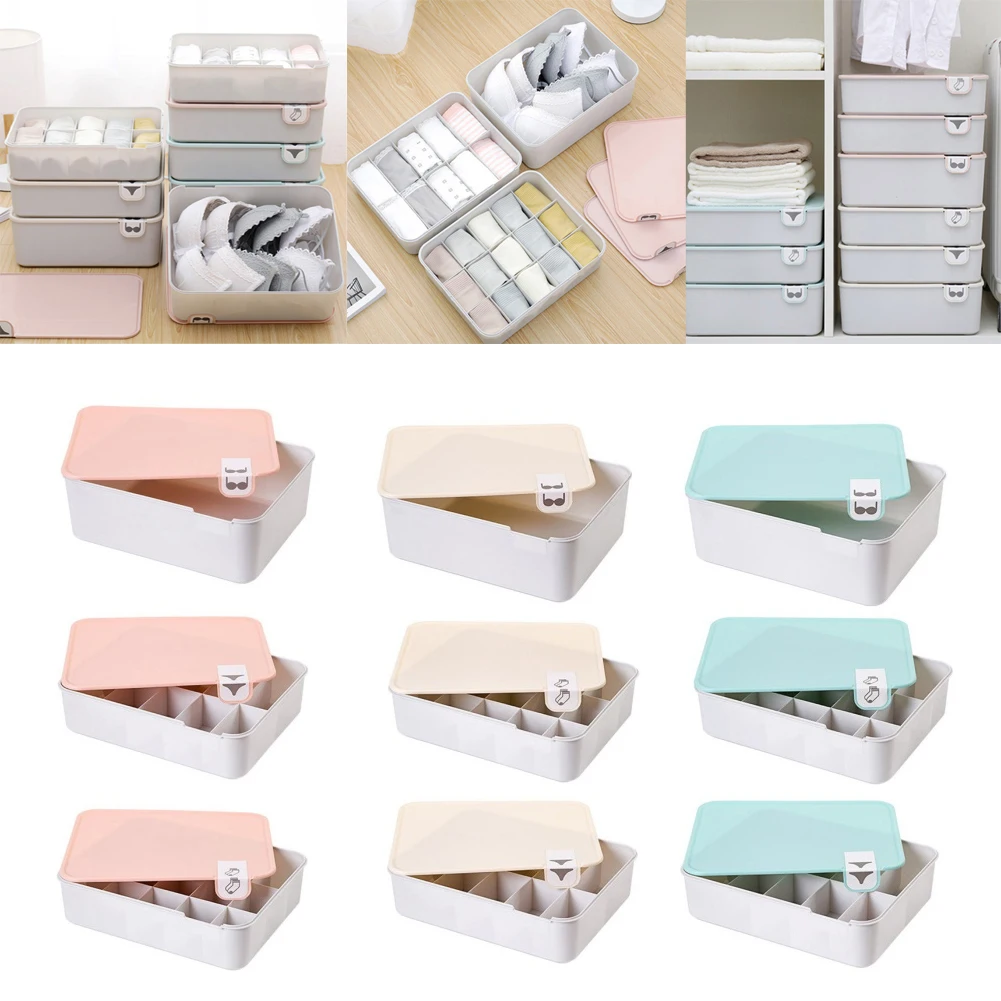 Ящик для хранения нижнего белья дома и гостиной с крышкой органайзер 1/10/15