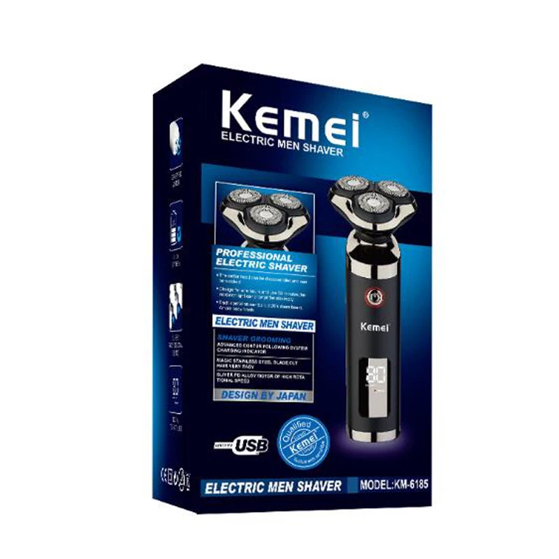 

kemei electric shaver KM-6185 full body washing automatic grinding multidirectional floating head intelligent LCD