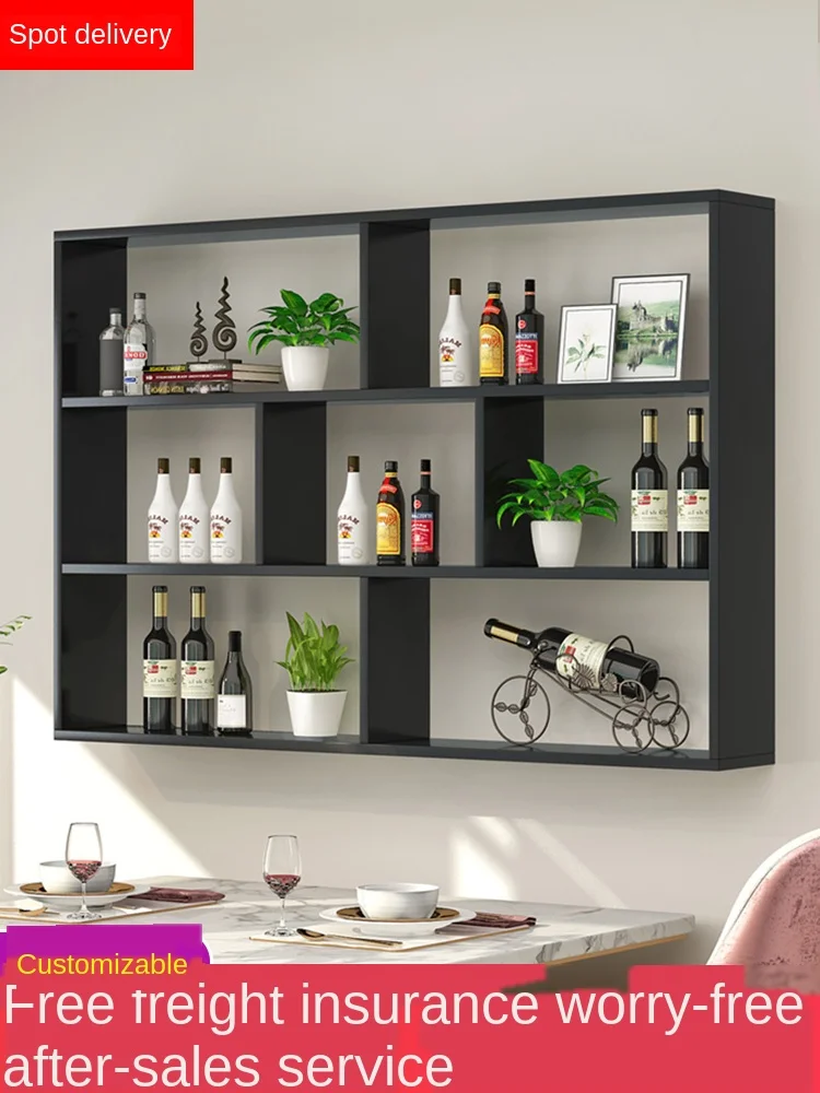 

Larger capacity simple modern wine rack environmentally friendly plate wine cabinet wall-mounted restaurant hotel moisture-proof