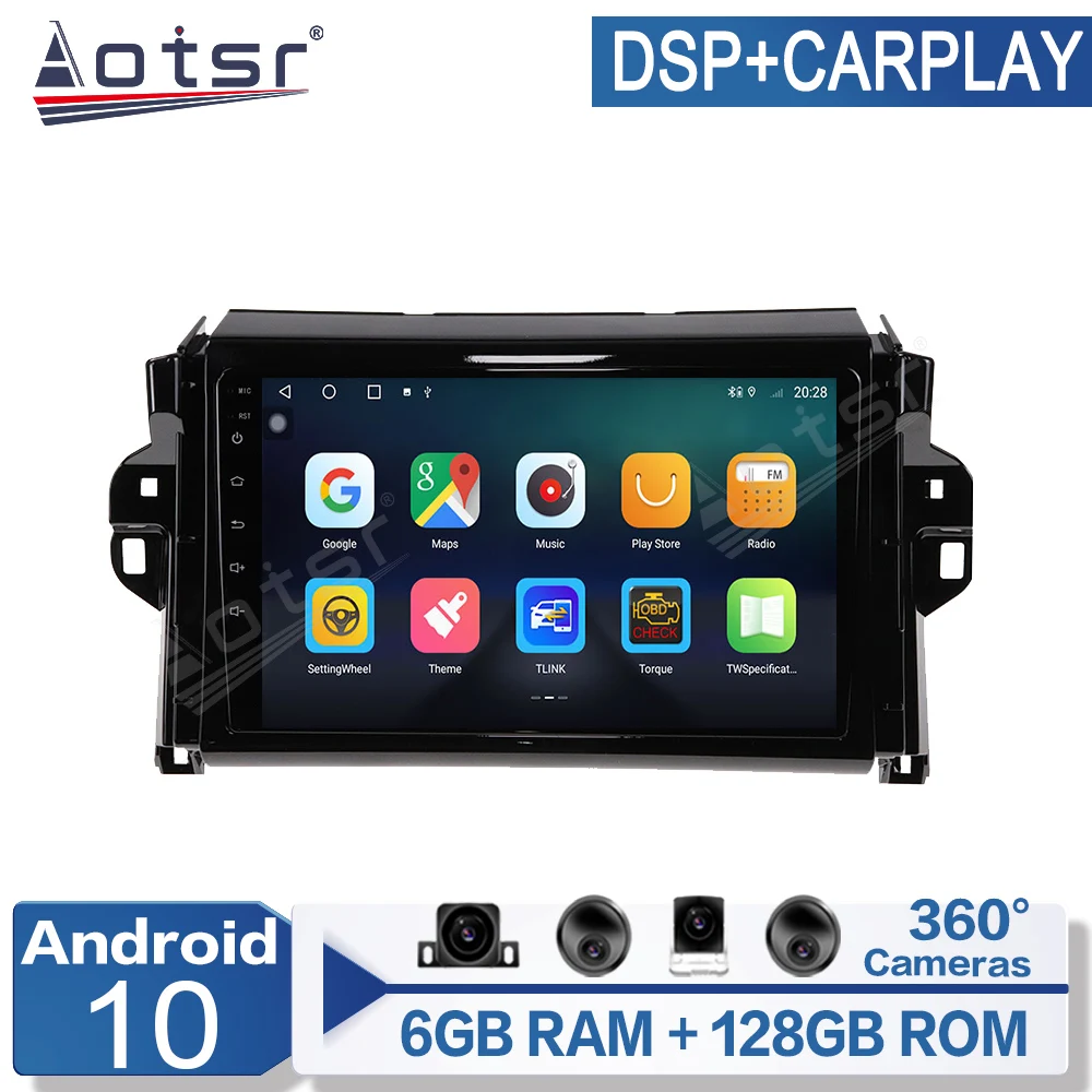 

6+128G Android Radio Car Multimedia Video Player For Toyota Hilux 2015-2018 navigation GPS IPS screen PX6 No 2 Din AutoRadio
