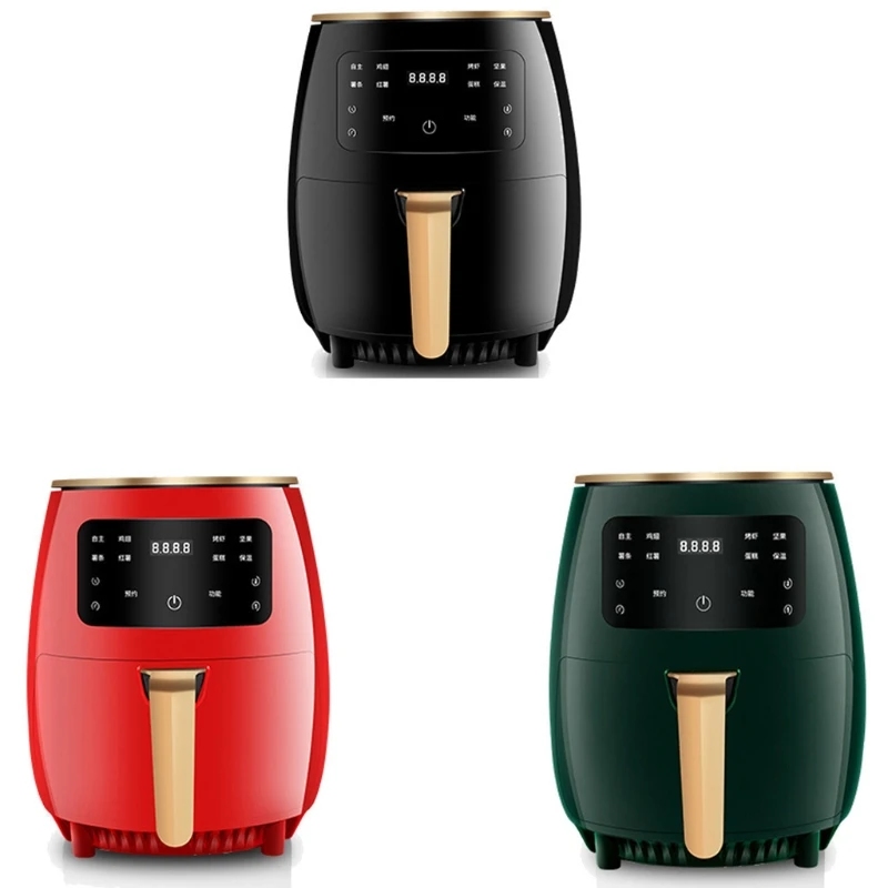 

Family Size Electric Hot Air Fryers Oven Oilless Cooker with LCD Digital Touch Screen & Nonstick Detachable Basket 1400W